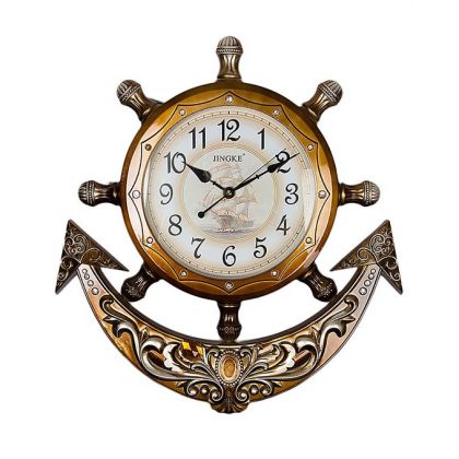 Roman Pearl Anchor Wall Clock With Pendulum - Bronze